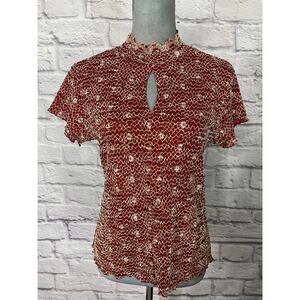 Y2K Crochet Knit Blouse with Keyhole at Neck by Nicola